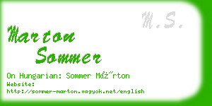 marton sommer business card